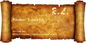 Reder László névjegykártya