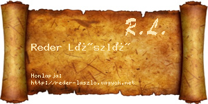 Reder László névjegykártya